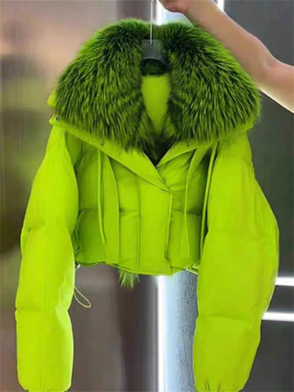 Fashionable Down Cotton Jacket, Popular High-End Small Fragrant Style Large Fur Collar Thick Coat, Women's Winter New