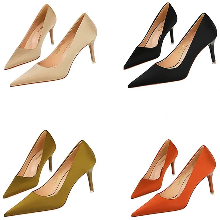Womens 7.5cm 10.5cm high heels daily retro party pump womens comfortable holiday dress low high heels elegant formal satin dress queen shoes 241213