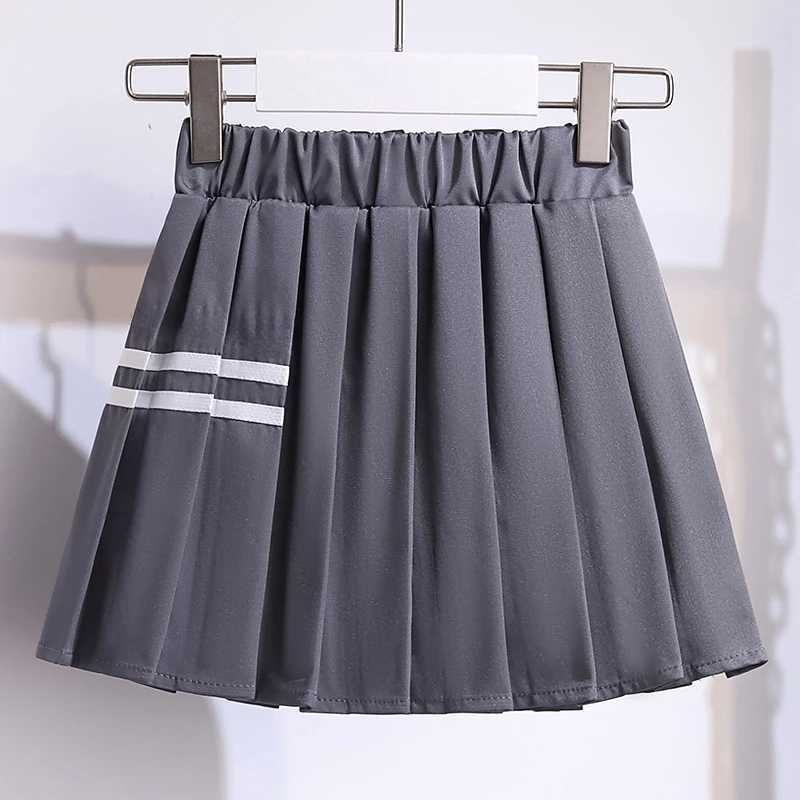 Clothing Sets Summer Children Girls Clothes Set JK Student School Lapel Tshirts and Plaid Pleated Skirts Suit Kid Top Bottom Outfits with Tie H241214