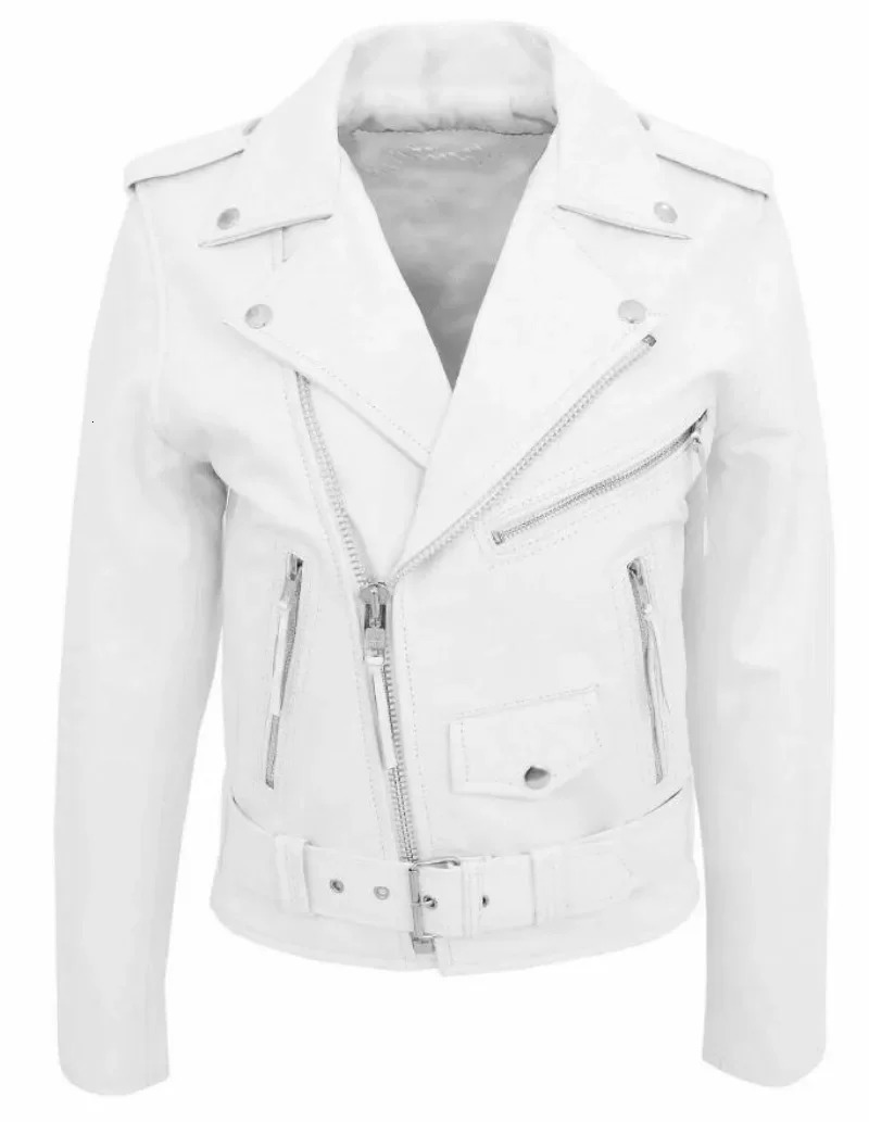 White Leather Jacket Men Fashion Solid Long Sleeve Turndown Collar Mens Coat 241214