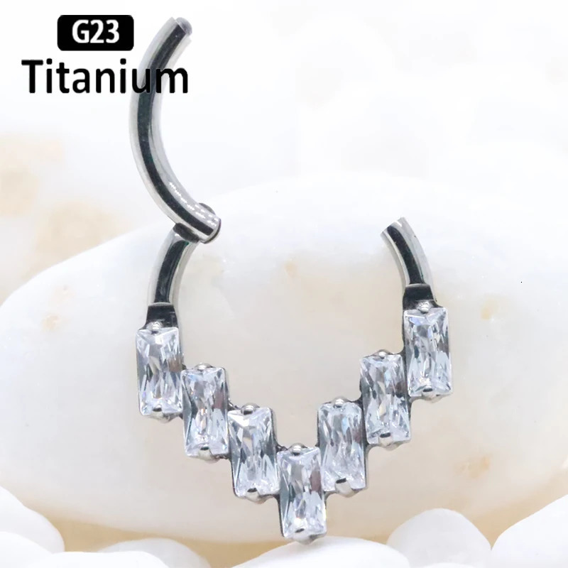 1PC G23 Piercing CZ Septum Hoop Nose Ring Clicker Ear Cartilage Tragus Helix Conch Nipple Piercing Body Jewelry Earring 241214