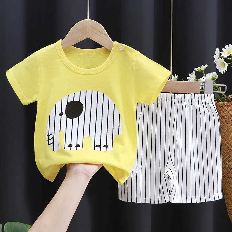 Clothing Sets Baby Clothes Suits Cartoon Little Bear TShirt Shorts 2 Piece/Set Kids Boys Fashion Casual Costume New Short Sleeve Tracksuits H241214