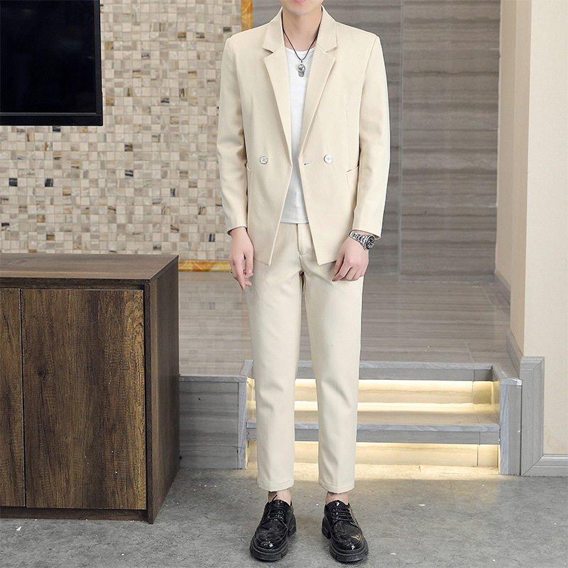 G1215Men's Korean style loose suit jacket, handsome, trendy and mature autumn