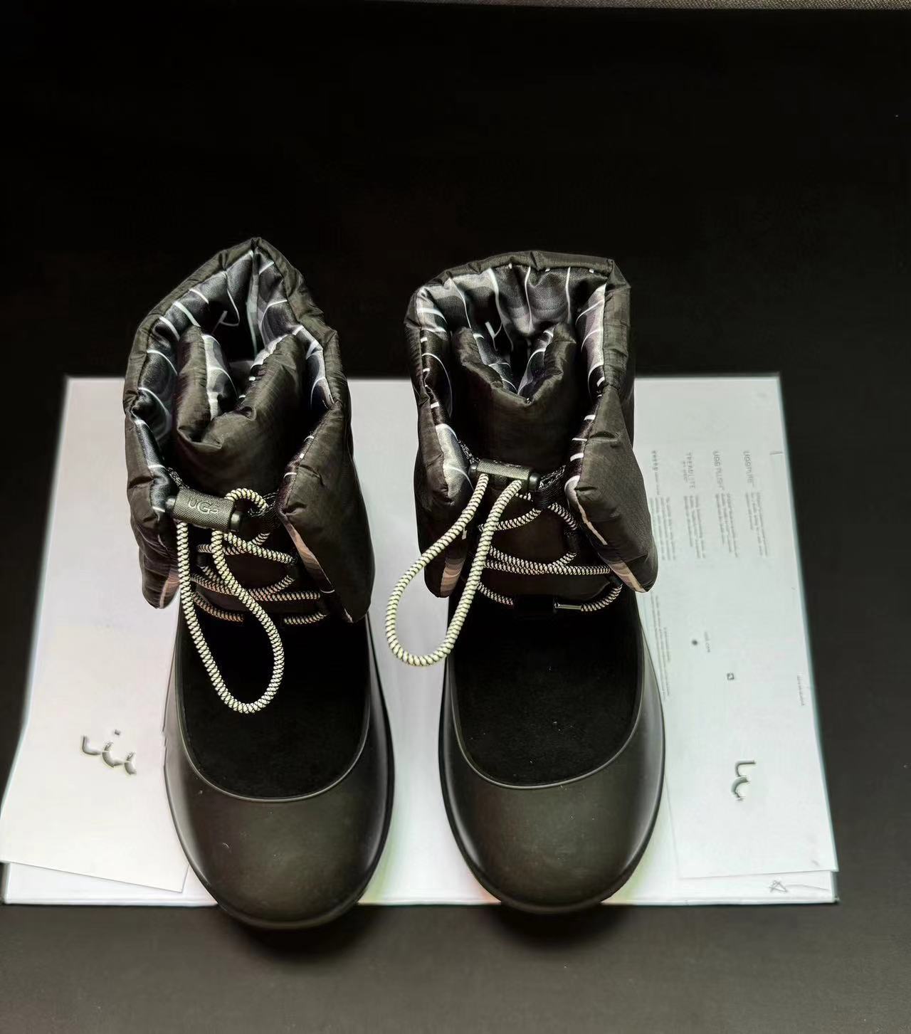 2023 New Rubber Snow Couple Down Boots, Men's And Women's Fur Integrated Lace Up Short Boots