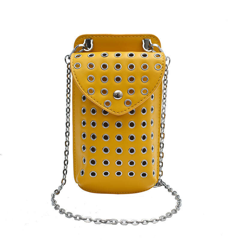 Bag, women's mini crossbody summer trend mobile phone retro rivet hot girl versatile small square bag, 2024 new style, chic and elegant clothing