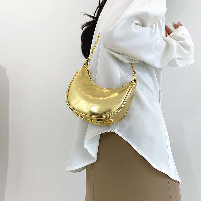 Sexy Summer Clothes for Women, hot Shiny Crescent Shoulder Bag, New Trendy Bags , Versatile Armpit Bag