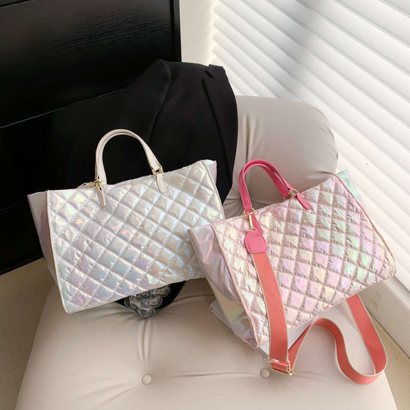 Small niche design cotton handbag, women's high-end feeg dia grid embroidery thread tote large capacity single shoulder crossbody bag, 2024 new c