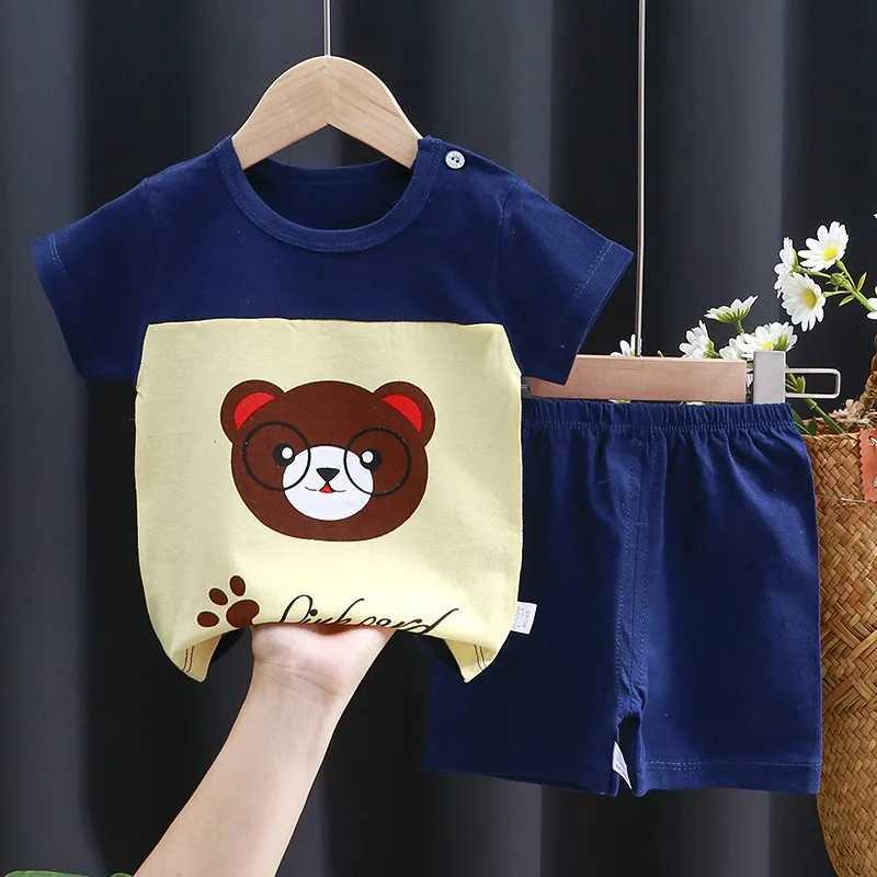 Clothing Sets Baby Clothes Suits Cartoon Little Bear TShirt Shorts 2 Piece/Set Kids Boys Fashion Casual Costume New Short Sleeve Tracksuits H241214