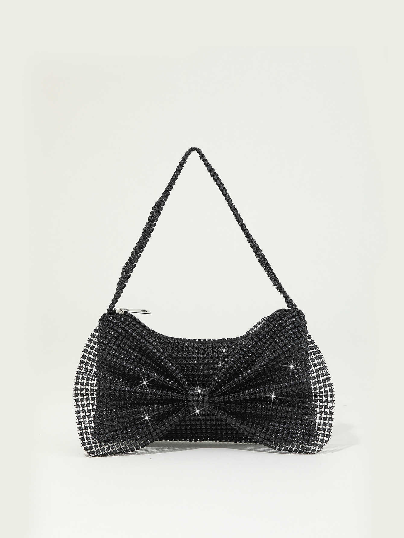 Clutch Bag New Shiny and Sparkling Water Diamonds with Diamonds and Bow Knot Decoration for a Small Design Mini Handheld Party Banquet Bag 240920