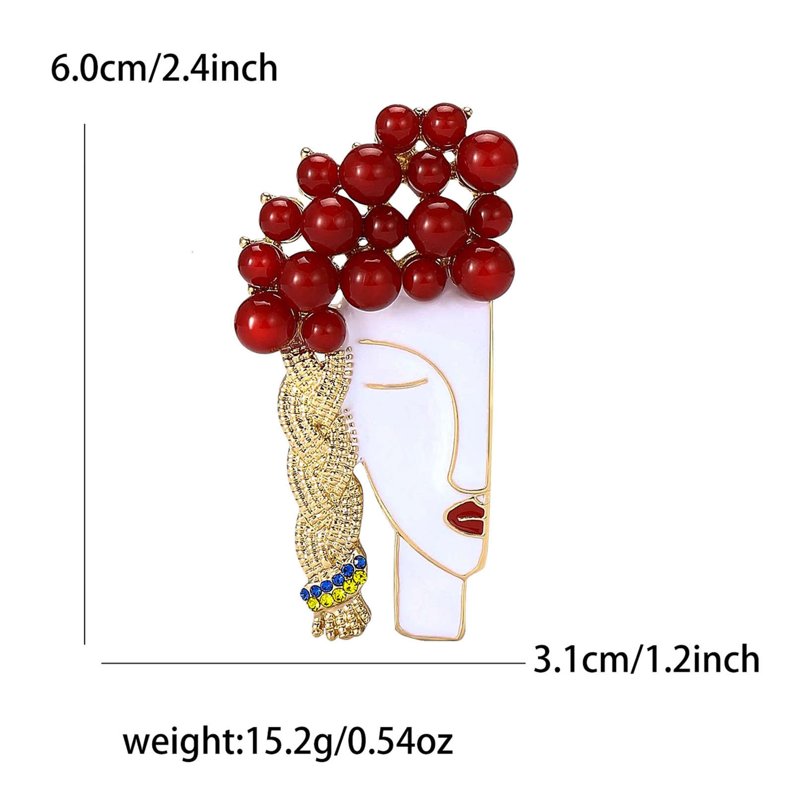 Enamel Ukrainian Half Face Lady Brooches for Women unisex character pins fashion jewelry accessories gifts 241210