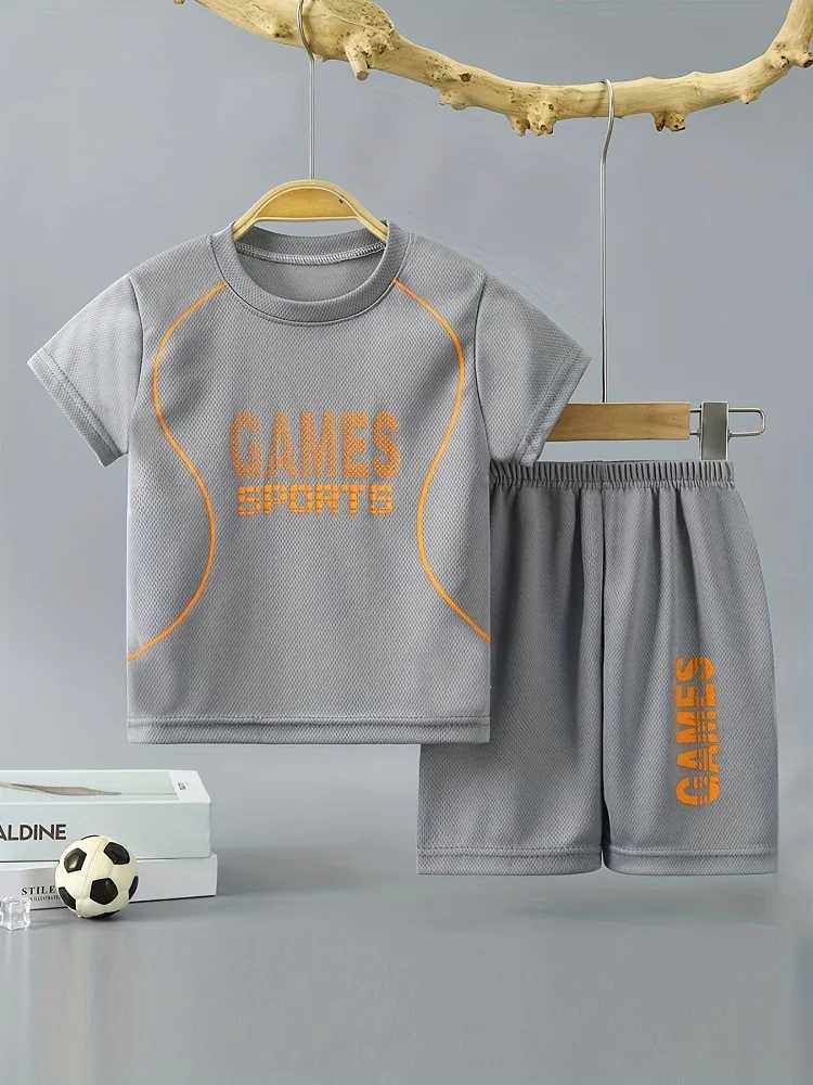 Clothing Sets Summer Baby Boy Clothes Set Kid Girls Breathable Letter Printed T-shirts And Shorts Suit Children Top Bottom Outfits Tracksuits H241214