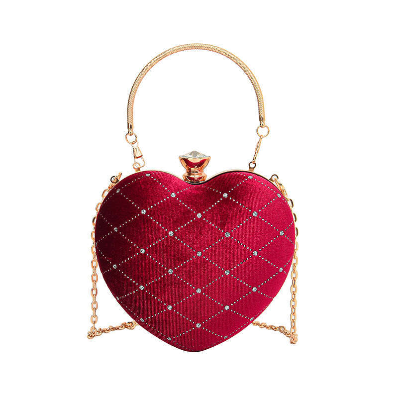 Unique small bag for women, super popular hand-held heart-shaped niche single shoulder crossbody chain bag, 2024 new casual versatile fashion clothing