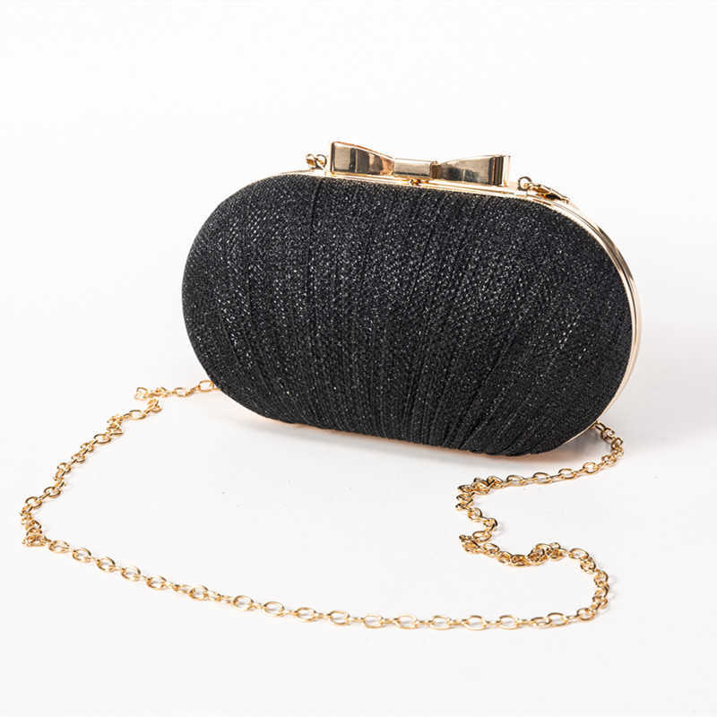 Clutch Bag Fresh and Sweet Bowknot Dinner Bag Bouncing Di Fine Flash Single Shoulder Bag Lady's Hand Messenger Bag 240920