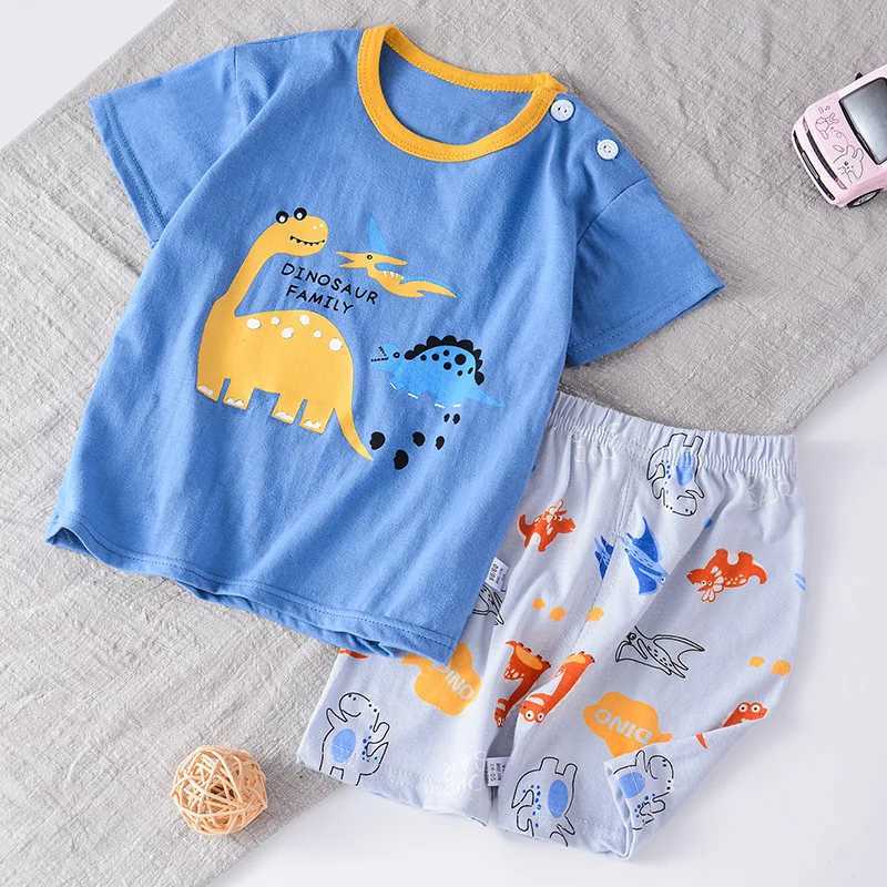 Clothing Sets Summer Childrens Short-Sleeved Suit Cotton Boys Girls Clothing Set Version Of Baby Clothes Girls T-shirt Children clothing H241214