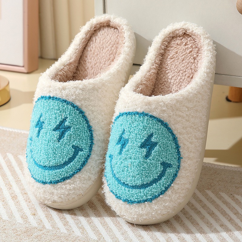 Super Cute Lighing Smile Face Slippers For Women House Funny Ladies Casual Footwear Winter Shoes Indoor Slides for Home