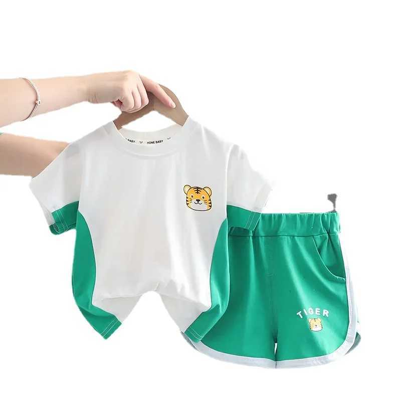 Clothing Sets Children Cotton Out Clothes Summer Baby Boys Cartoon Dinosaur T Shirt Shorts 2Pcs/Set Infant Kids Fashion Toddler Tracksuits H241214