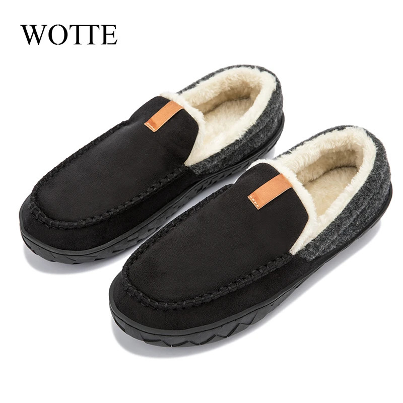 Winter Mens Slippers House Shoes Trend Warm Ankle Boots Man Cotton Male Felt Slipper Moccasin Room Footwear 241214