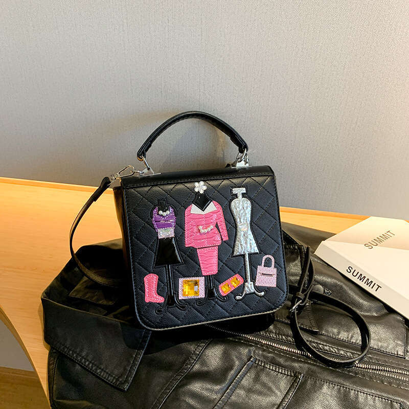 High end handbag for women in 2024, Japanese style embroidered small square niche retro single shoulder crossbody bag, 2024 temperament versatile new 
