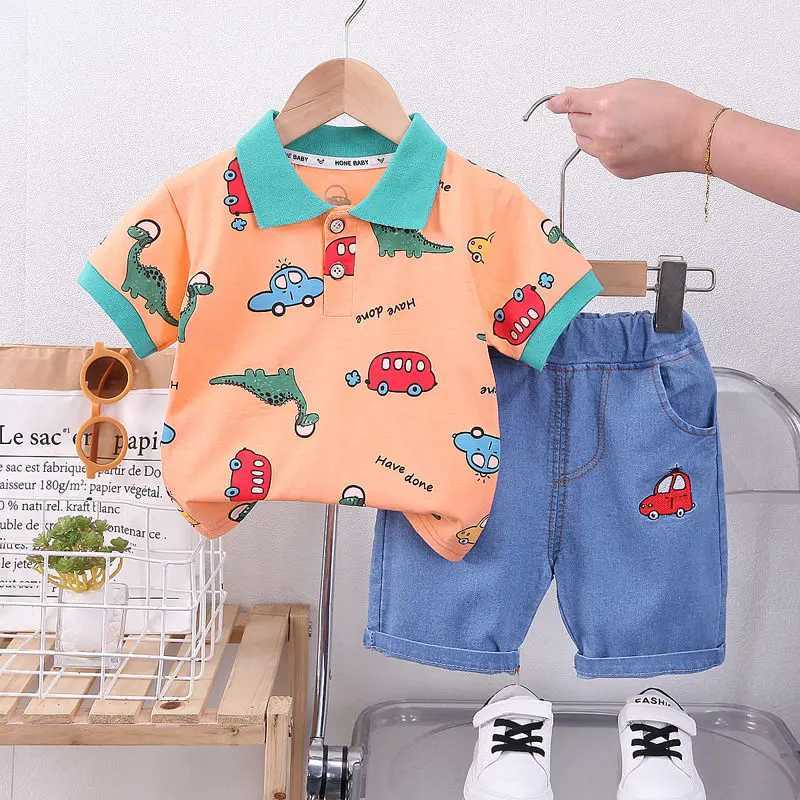 Clothing Sets Children Cotton Baby Boys Girl Clothes Summer Cars Sport T-shirt Shorts 2Pcs/Set Infant Causal Kids Toddler Tracksuits 0-5 Years H241214