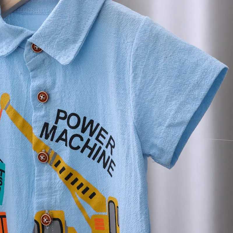 Clothing Sets Summer Casual Newborn Baby Boy Toddler Causal Clothes Cartoon Car Shirt Tops Pants 2Pcs/sets Cotton Kids Outfits Clothing Suit H241214