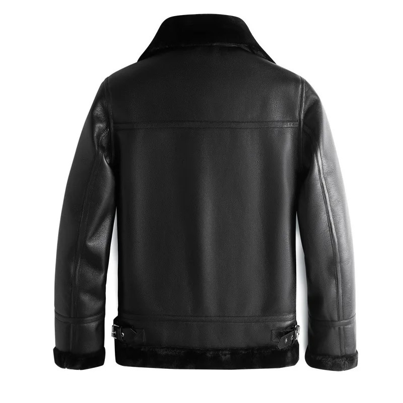 Thickened Warm Sheepskin Leather Coat Mens Fur Lamb Wool Cashmere Jackets 241214
