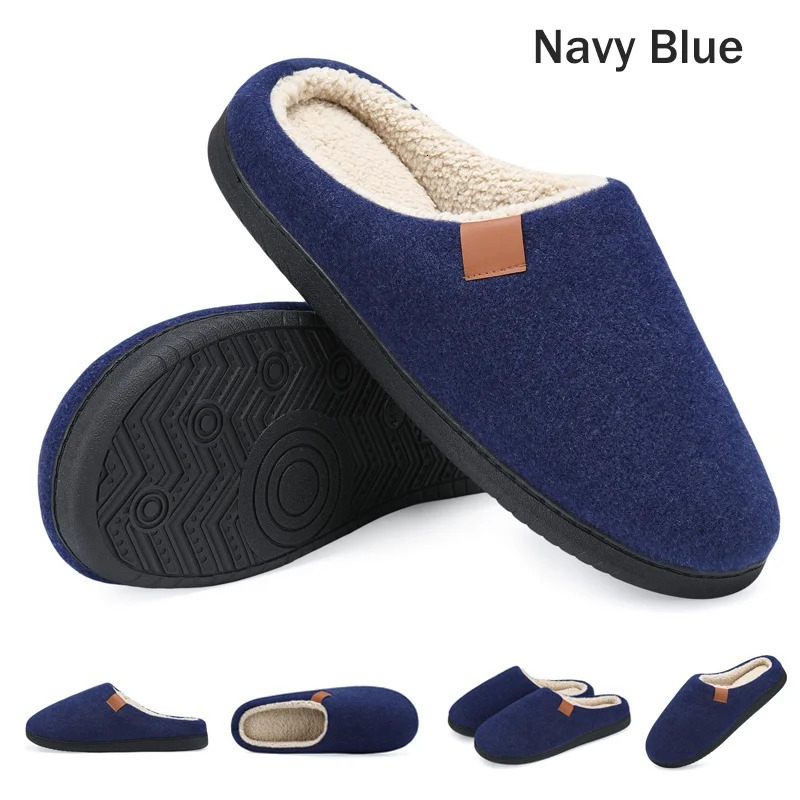 Mens Winter Slippers Home Warm Cotton Casual Indoor Bedroom Floor Shoes 241214