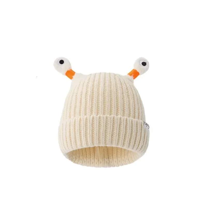 Cute cartoon quirky glowing tentacle knitted hat parent child model warm wool hat glowing beanie monster hat with eyes 241211
