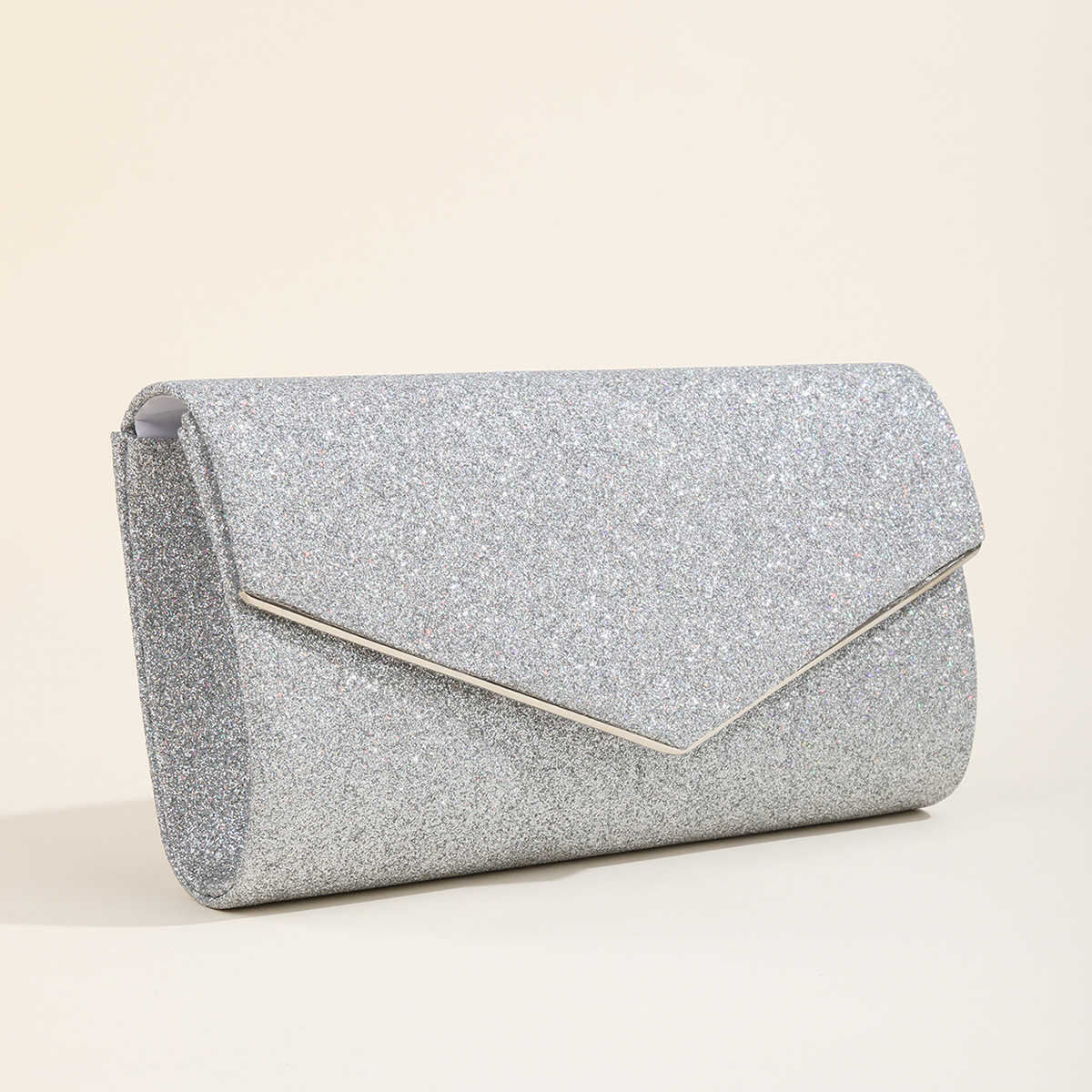 Clutch Bag New Fine Flash Dinner Bag Metal Three Fold Bag Holding One Shoulder Messenger Dress Evening Bag 240920