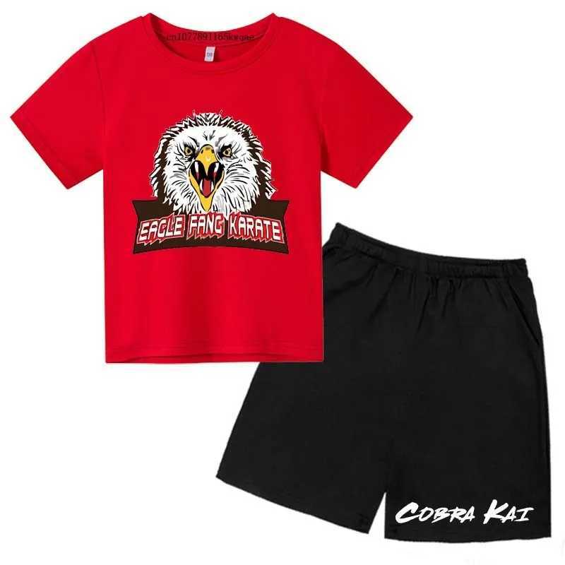 Clothing Sets Eagle Fang Karate Kids Summer Soft Breathable T-shirts+Pants 2pcs Sports Suits 2-13Years Boys Girls Fashion Outfits Clothes Sets H241214