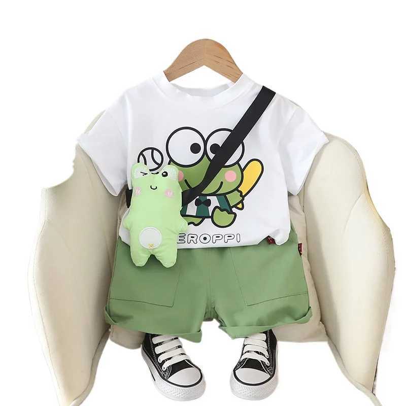 Clothing Sets Boy Summer Newborn Children Clothing 2pcs/Set Short Sleeve Cartoon T-Shirts Pants With Toy Tracksuit Suit 1 2 3 4 5 Years H241214