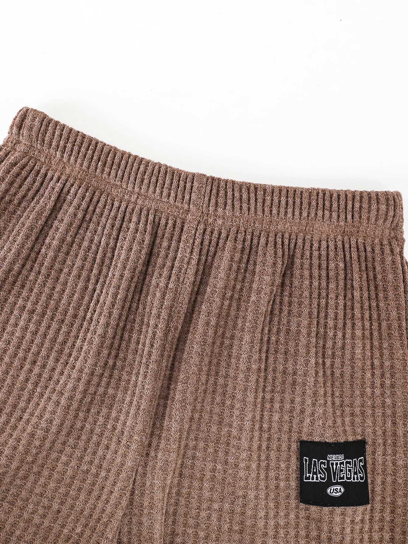 Clothing Sets Fashion trend Summer boys short-sleeved T-shirt blazer elastic waist brown casual comfortable breathable shorts two-piece set H241214