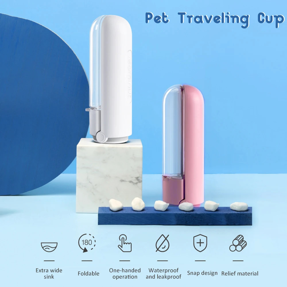free shipping Portable Bottle Feeder For Outdoor Walking Dog Water Dispenser Pet Travel Drinking Cup With Clamshell Sink 241214