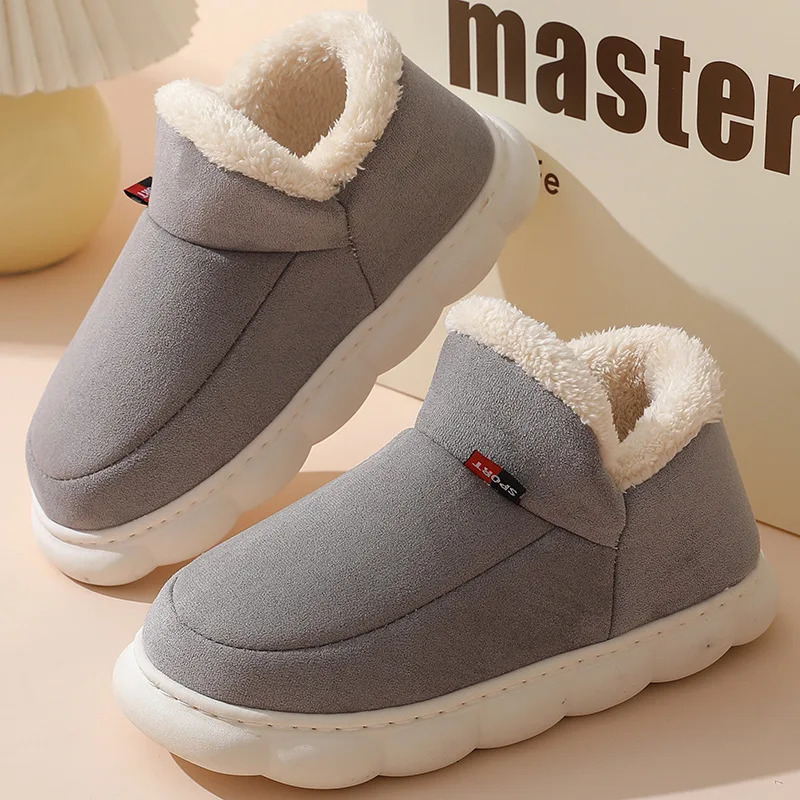 Shevalues Winter Men Shoes Fluffy Fuzzy Fashion Outdoor Antiskid Indoor Warm House Platform Fur Shoe 241214