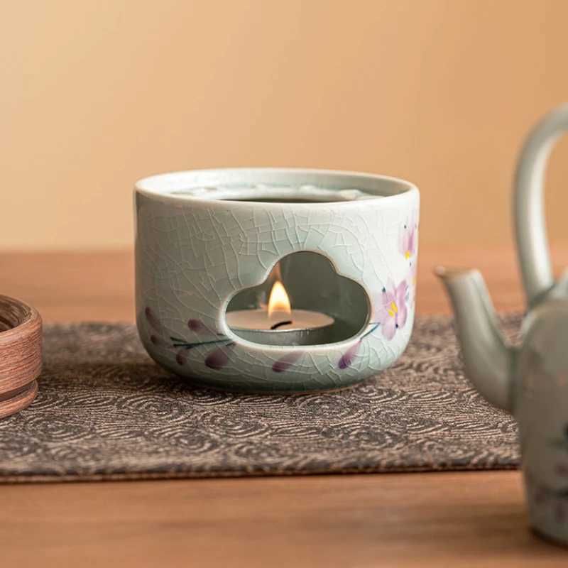 Magnolia Candle Heating Teapot Tea Accessories Ceramic Carrying Beam Brewing Teapot Open Flame Heating Cooking Teapot Y241214