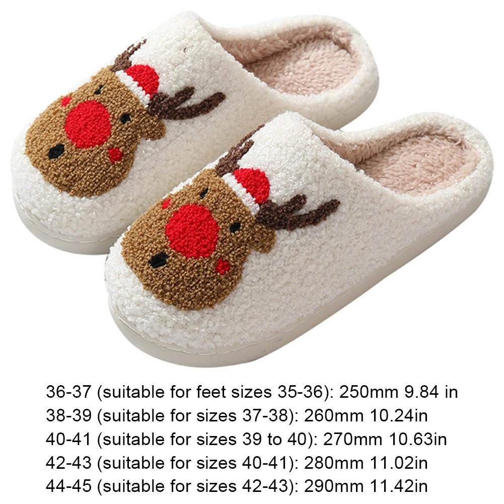 Women Fuzzy Fluffy Slippers for Winter Christmas Deer Home Cute 241214