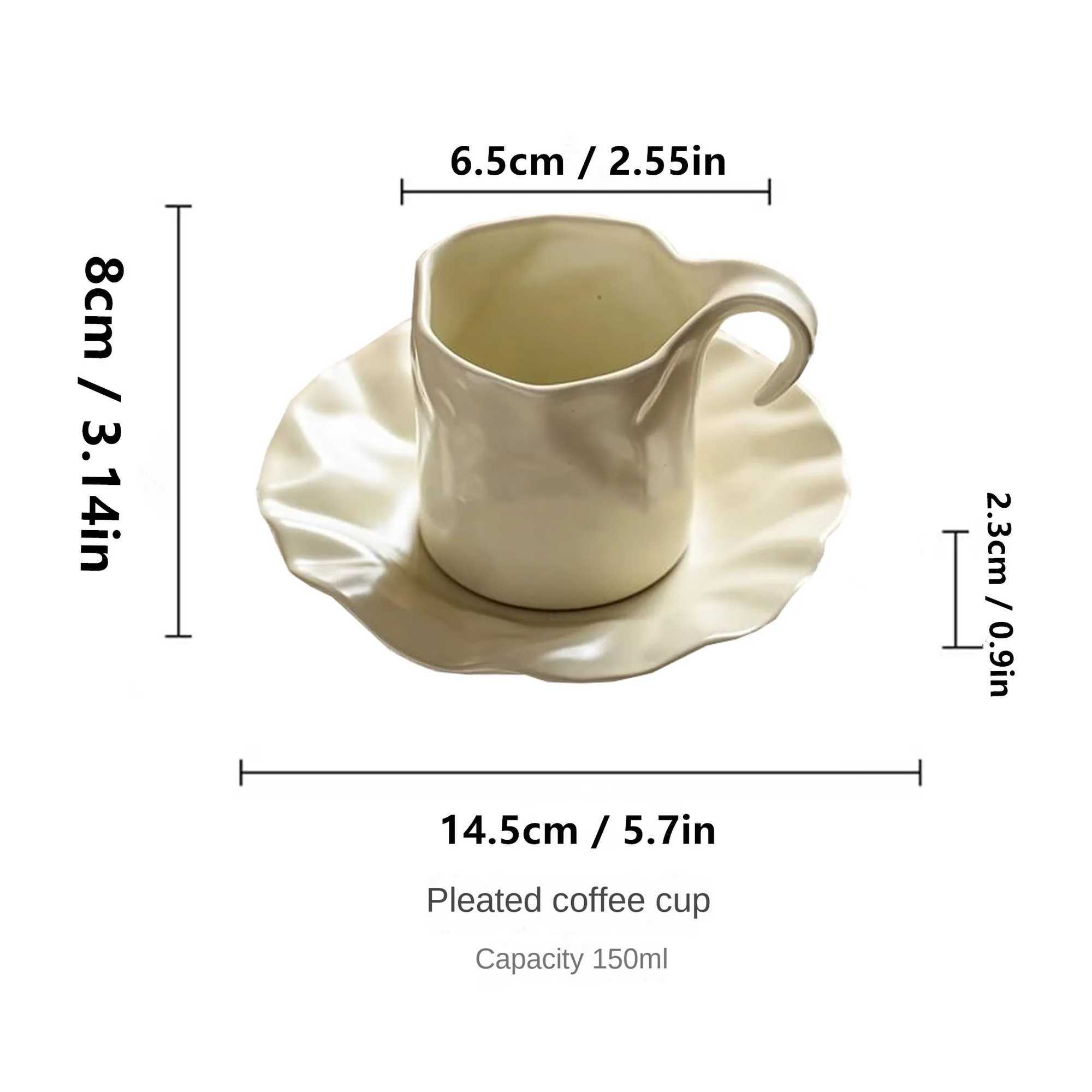 French crepe paper bag coffee cup lotus leaf tray ceramic quirk g simple quality Y241214