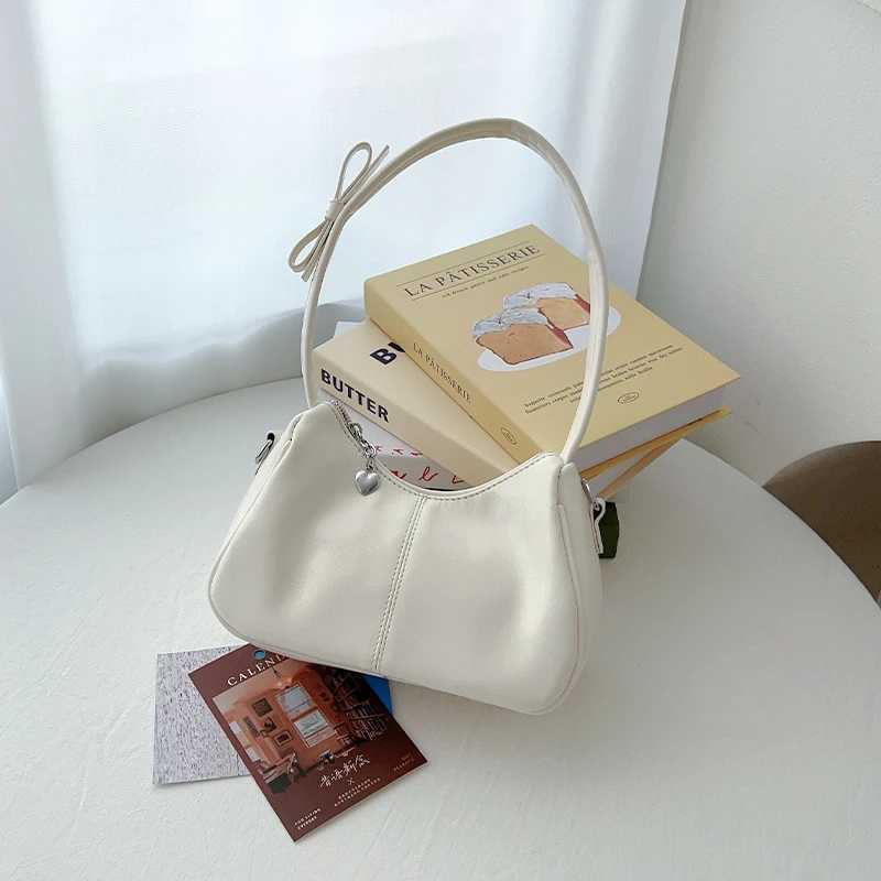 Wine Red PU Underarm Bag For Wen New Chic Bow Design Temperament Cmute e Shoder Handbag Fi Trend Party Small Bags Z241215