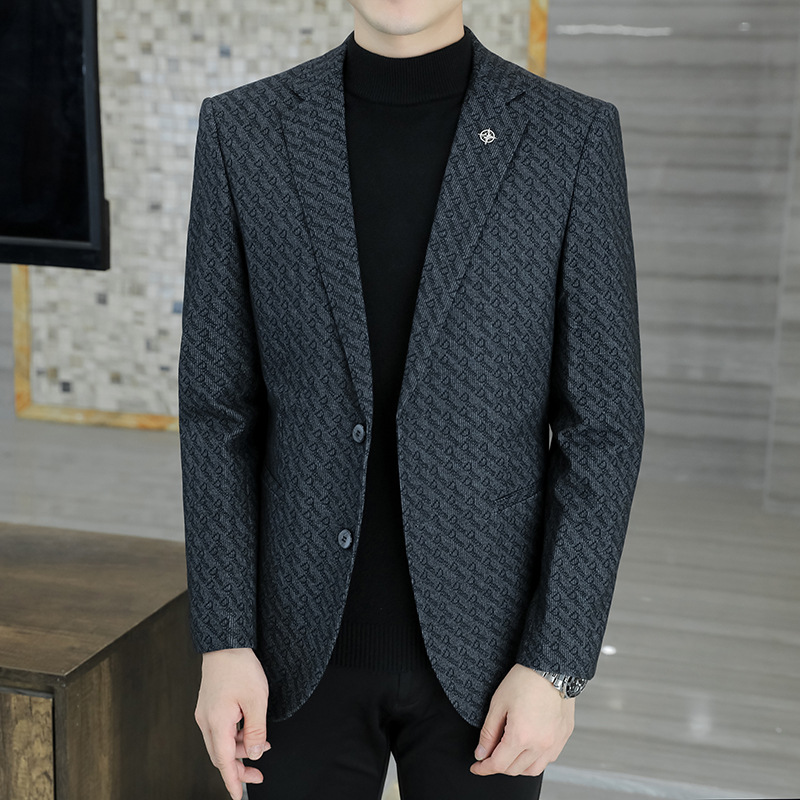 M1215Young men's business casual single suit jacket men's autumn and winter new small suit