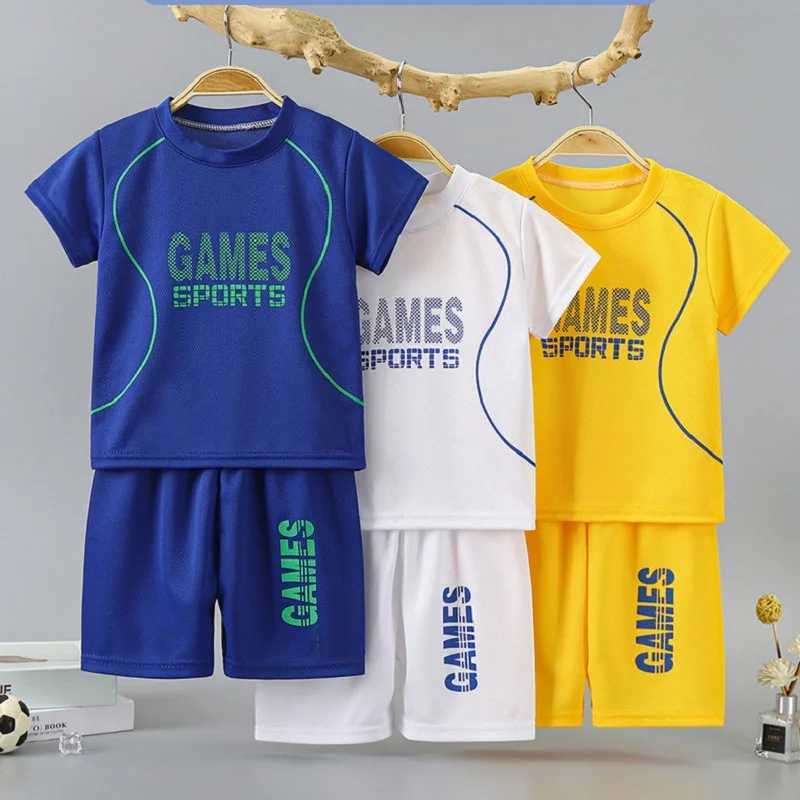 Clothing Sets Summer Kid Boy Clothes Set Breathable Quick Drying T-shirts and Shorts Suit Children Girls Basketball Sport Jogging Tracksuits H241214