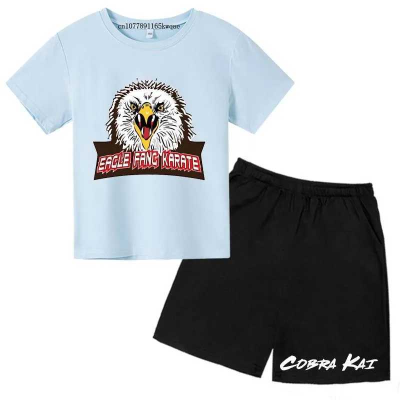 Clothing Sets Eagle Fang Karate Kids Summer Soft Breathable T-shirts+Pants 2pcs Sports Suits 2-13Years Boys Girls Fashion Outfits Clothes Sets H241214