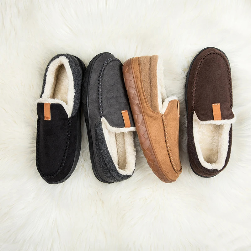 Winter Mens Slippers House Shoes Trend Warm Ankle Boots Man Cotton Male Felt Slipper Moccasin Room Footwear 241214