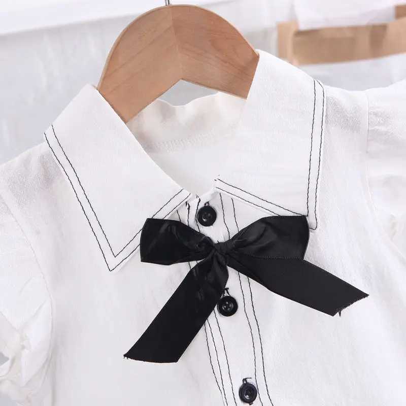 Clothing Sets Summer Children Kids Girl Clothes Cartoon Solid T-Shirt Shorts 2pcs/Sets Baby Toddler Fashion Cotton Clothing Infant Tracksuits H241214