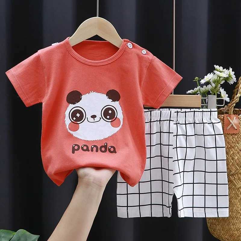 Clothing Sets Cartoon Tees Loose Shorts 2 Piece Set New Toddler Print TShirt Tracksuits Kids Boys Fashion Casual Sports Clothing Outer Wear H241214