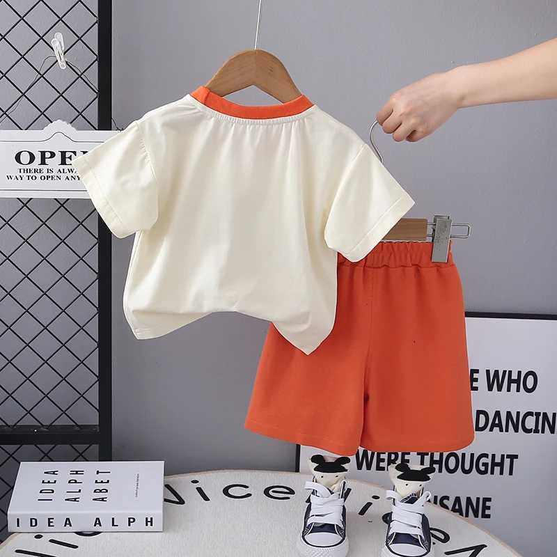 Clothing Sets Fashion Summer Children Boys Girls Clothes Kids Cotton Pumpkin T-Shirt Short 2Pcs/Set Toddler Clothing Sets Infants Tracksuits H241214