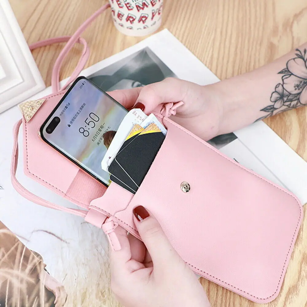 Womens small cross shoulder bag Pu leather womens phone pocket Ard clutch wallet messenger bag model 241213