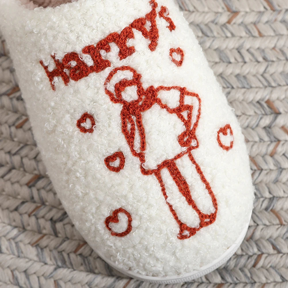 Harrys House Slippers Plush Couple Comfortable Fuzzy Indoor Soft Fluffy Closed Toe Slides for Autumn Winter 241214