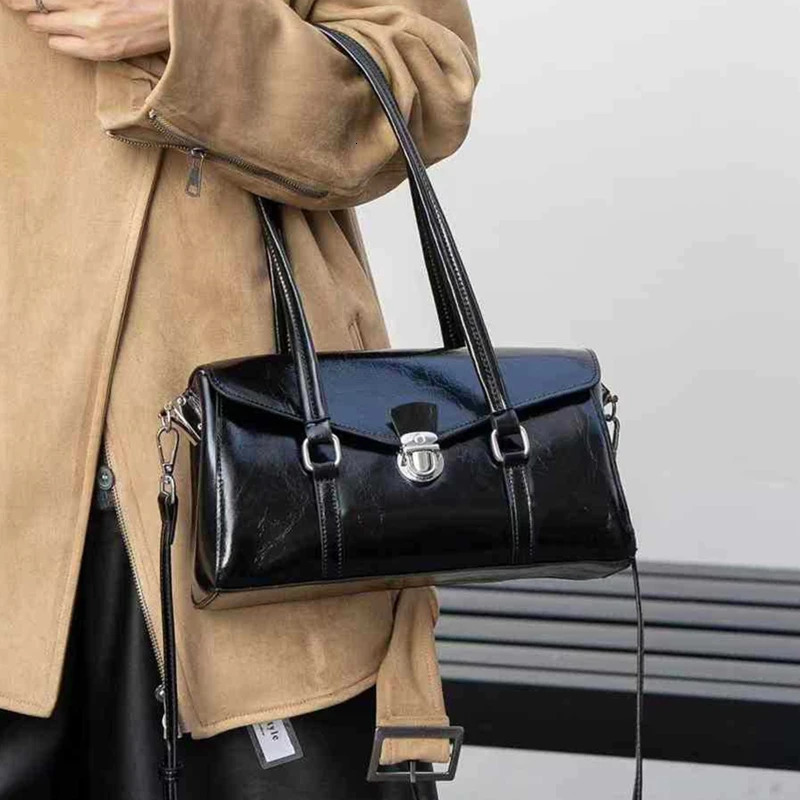 Burminsa genuine leather underwear shoulder bag womens 2025 trend cross body wallet long handle handbag womens handbag 241213