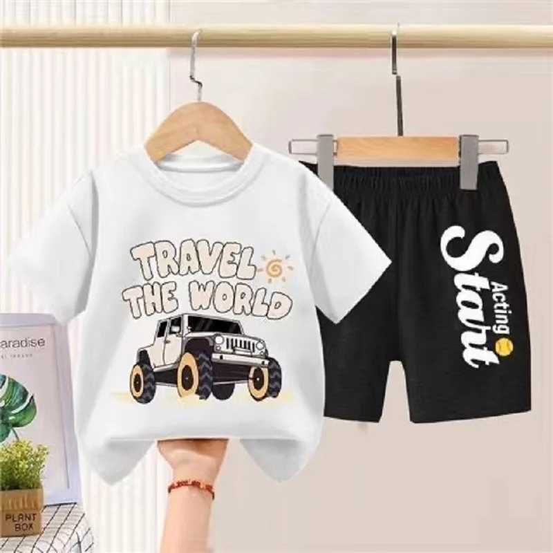 Clothing Sets Summer Baby Boy Clothes Set Children JEEP Letter Printed T-shirts and Shorts 2pcs Suit Kid Casual Top Bottom Tracksuits H241214