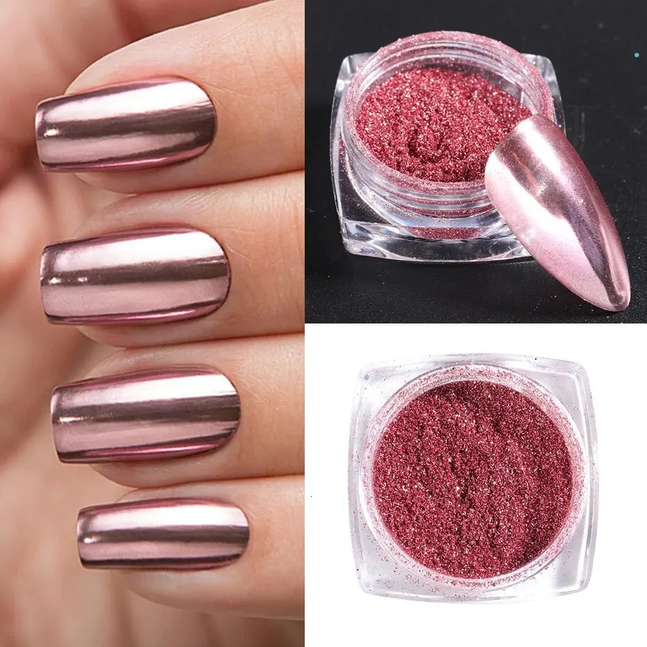 23 Colors Metallic Chrome Nail Powder Set Y2K Magic Mirror Gold Silver Decor Rubbing Glitter Pigment Flakes Manicure Accessories 241213