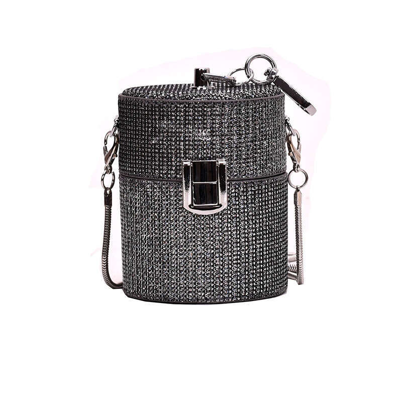 Fashion mini women's chain crossbody niche cydrical small bag mouth, red envelope, clothing accessories, runway bag, 2024 versatile temperament, 
